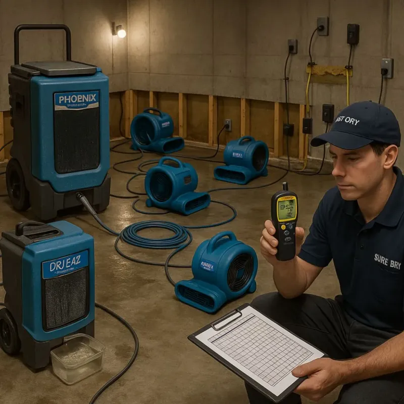 Structural Drying and Dehumidification process in Merton, WI